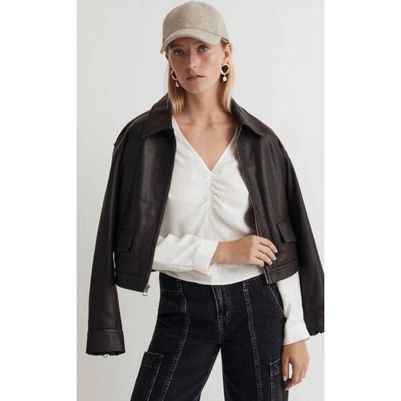 Madewell Lisa Ruched Draper top NWT Size 0 - Picture 1 of 8